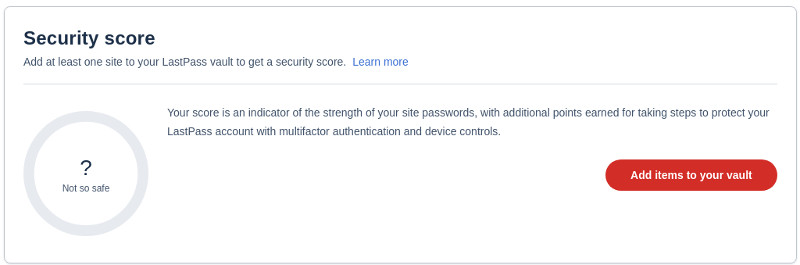 Security Dashboard Disabled